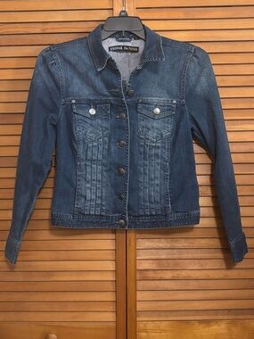 tribal Denium pintuck pleated front design  jacket